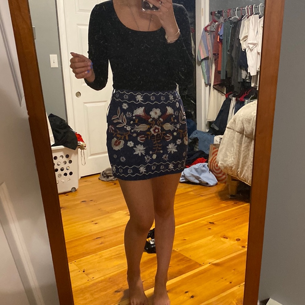 Blue pattern skirt
